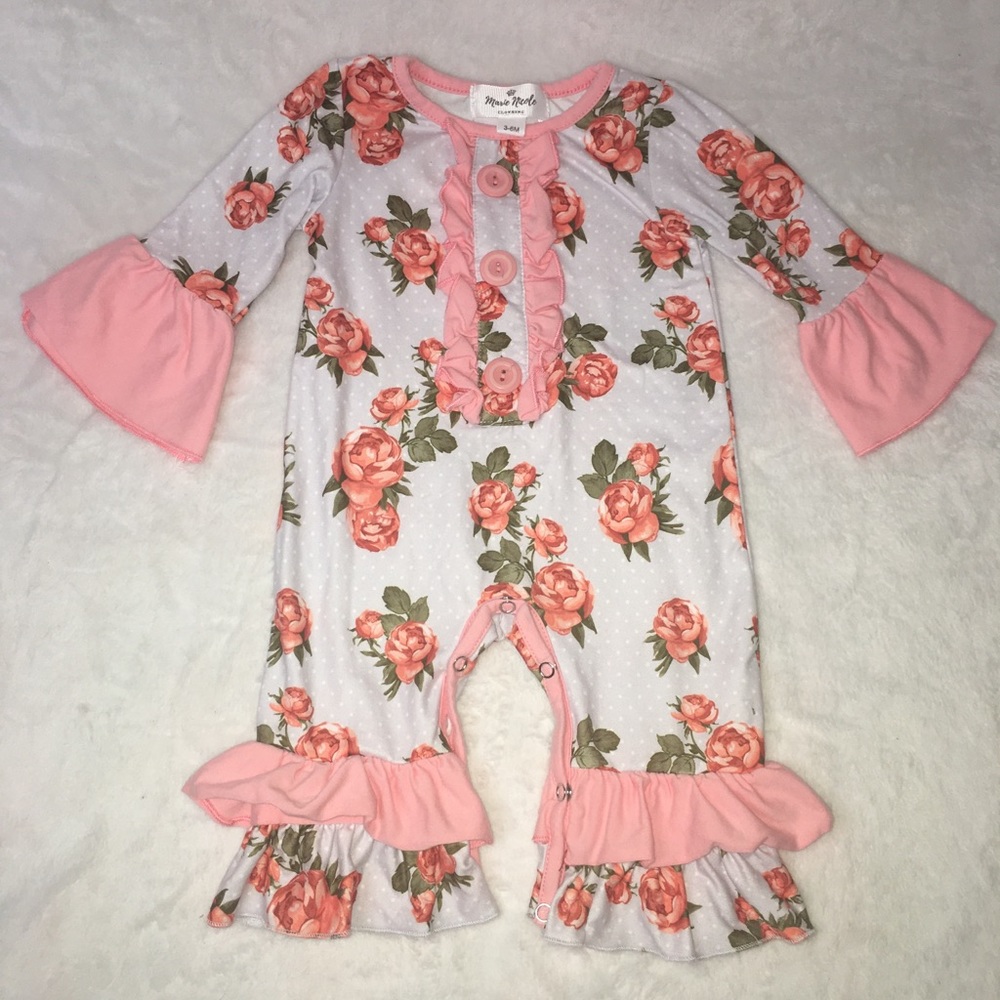 Marie Nicole Sz 3-6m Flowers Ruffles